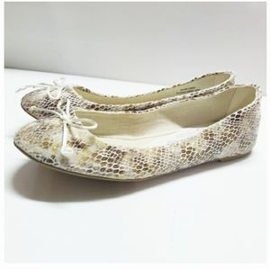 French Follies Women's 'Addy IV' Beige Snake Print Sz 7.5 Like New